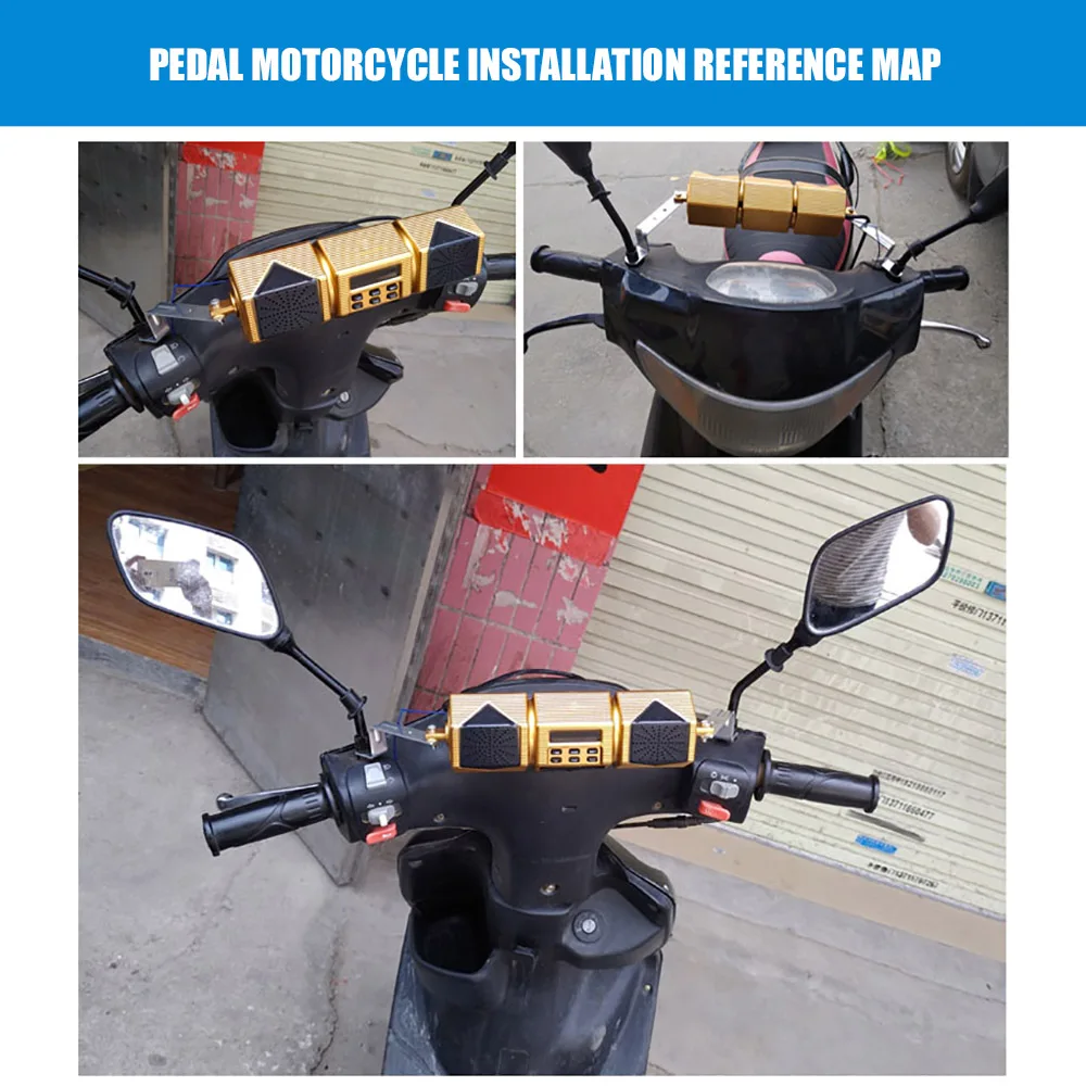 Motorcycle Bluetooth Speaker 12V Motorcycle MP3 Music Player Bluetooth Stereo Speaker FM Radio With LED Display Waterproof