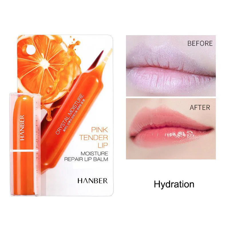 4 Blood Orange Lip Balm Hydrating Smooth Lip Lines Brighten Lip Color Anti-drying Anti-crack Lip Care Unisex Lip balm