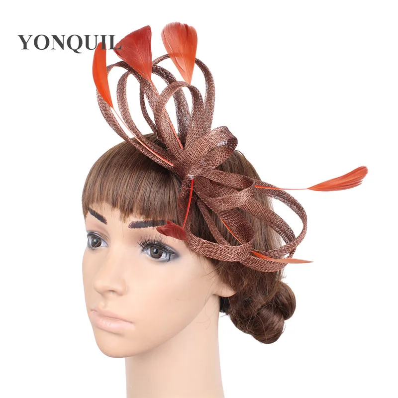 Formal dress wedding occasion fascinator hat hair clip bridal fashion hoops headwear hair pin race derby show fedora accessory