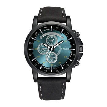 

Yazole Fashion Watch Men Waterproof Casual Leather Strap Quartz Watch Business Wristwatch Brand Male Clock Relogio Masculino