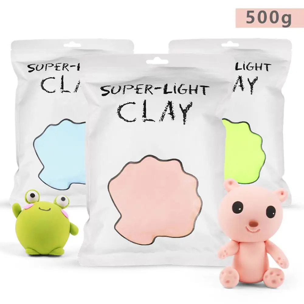 

500g Large Package of Super Light Clay, Natural Air Dry Clay, Large Capacity Children's Toy DIY Plasticine