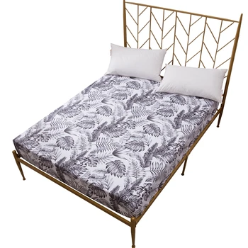 

MECEROCK New Product Gray Printing Bed Mattress Cover Waterproof Protector Pad Polyester Elastic Soft Fitted Sheet Bed Linens