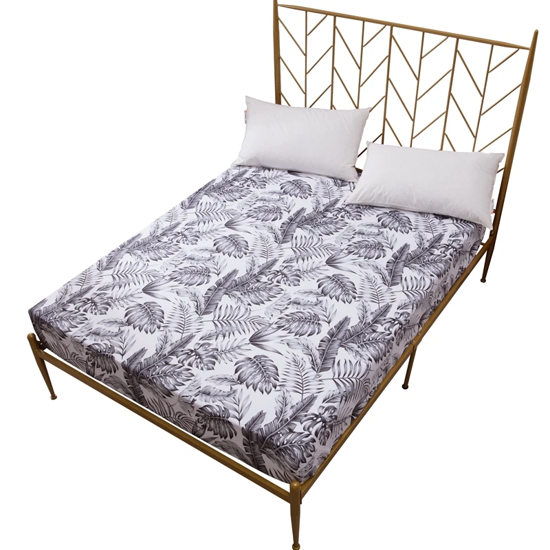  MECEROCK New Product Gray Printing Bed Mattress Cover Waterproof Protector Pad Polyester Elastic So