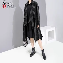 Новинка, женский зимний модный винтажный черный длинный плащ, Женская стильная ветровка, верхняя одежда, стиль Femme 5718