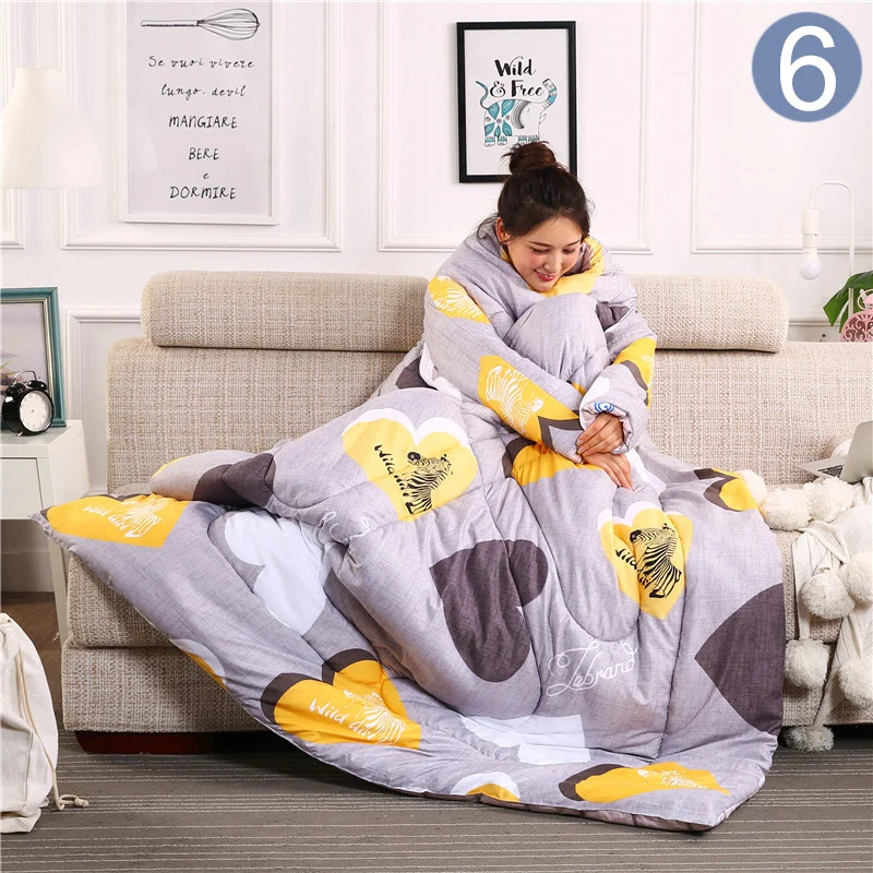 

Lazy Quilt with Sleeves Warm Thicken Blanket Multifunction Soft for Home Winter Nap VJ-Drop