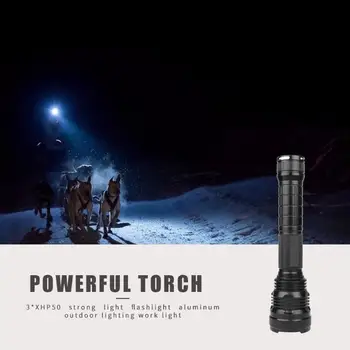 

Durable Flashlight Delicate Texture Solid Camping 3 XHP50 LED Fishing Flashlight 5000lm 5 Modes Waterproof Flashlights