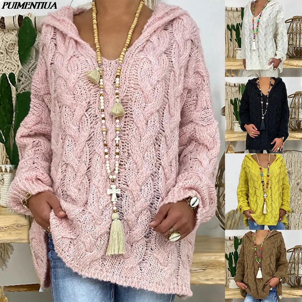 sweater knit hoodie women's