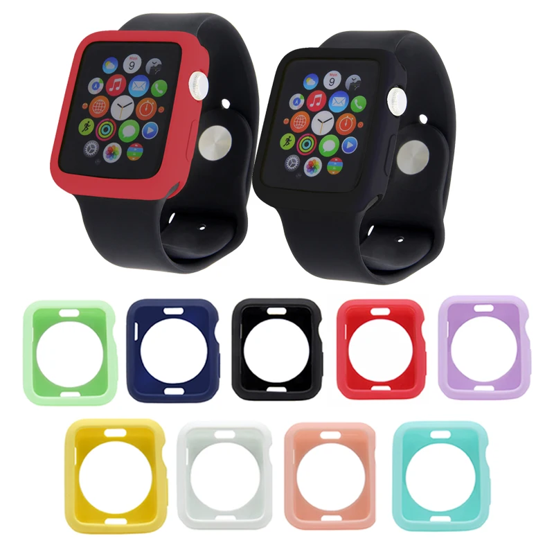 ТПУ карамельного цвета бампер чехол совместим с apple watch 5 4 44/40 мм протектор для наручных часов iwatch серии 3/2/1/42 38 мм аксессуары для часов