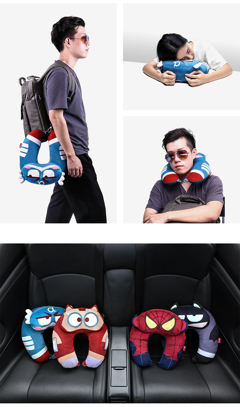 U-Shape Travel Pillow Airplane car Neck Pillow Travel Accessories soft Cartoon marvel hero Comfortable Pillows for Sleep Home