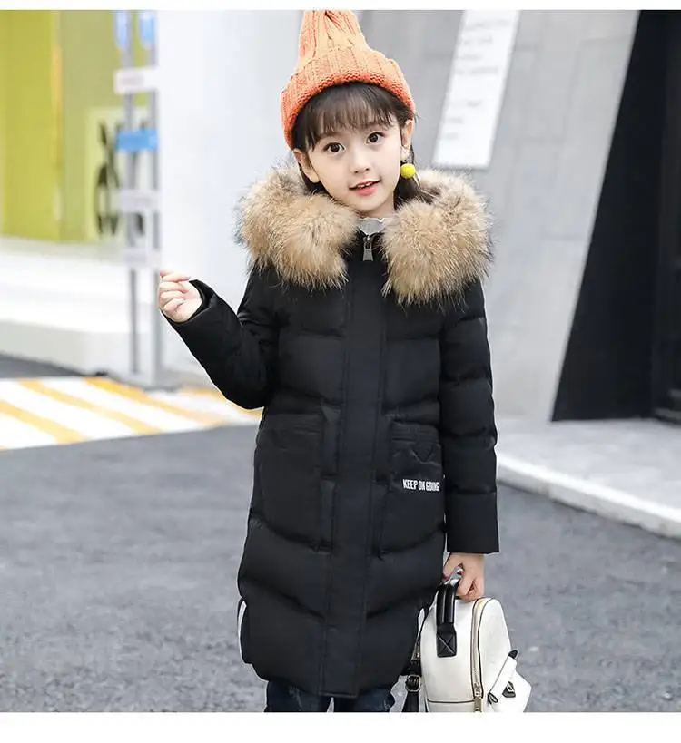 Теплая зимняя одежда для маленьких девочек пальто для малышей возрастом 8, 10, 12 лет Новинка года, модная детская утепленная куртка Рождественский зимний комбинезон с капюшоном, верхняя одежда