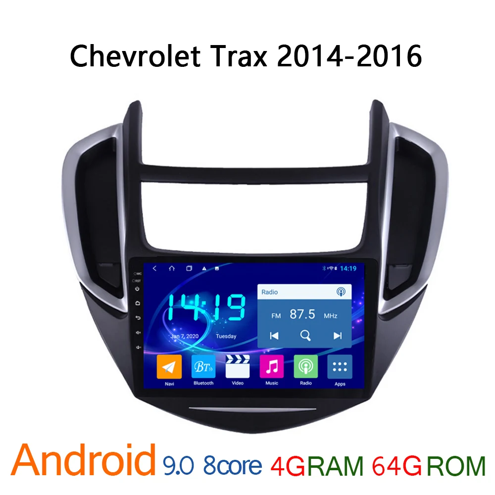 Автомагнитола для Chevrolet Trax 2014-2016 4 + 64 ГБ 9 дюймов GPS-навигатор BT | Автомобили и