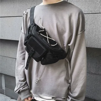 

INS Harajuku-Style Dark Function Multi-pockets Chest Bag Wallet Cool Crossbody Bag Men And Women