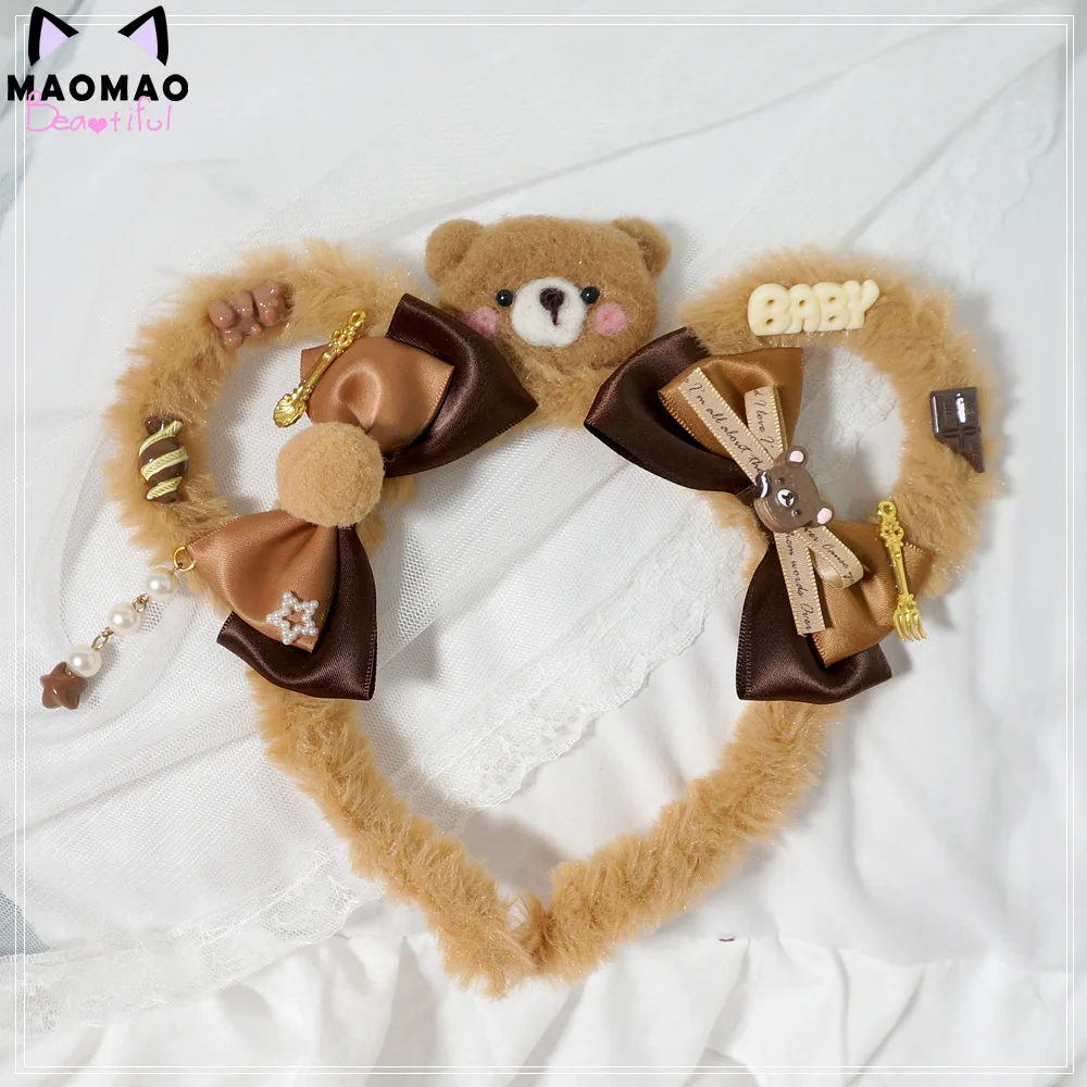 Details about   Hand made mouse ear headband cos plush ear simulation accessories lolita 
