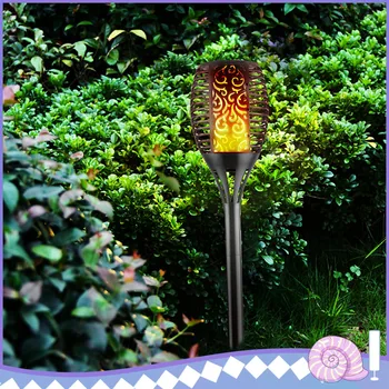 

Retro Streetlight Waterproof Flame Flickering Landscape Garden Lamp Torch Light Auto-recharging LED Solar Lamp Modern Outdoor
