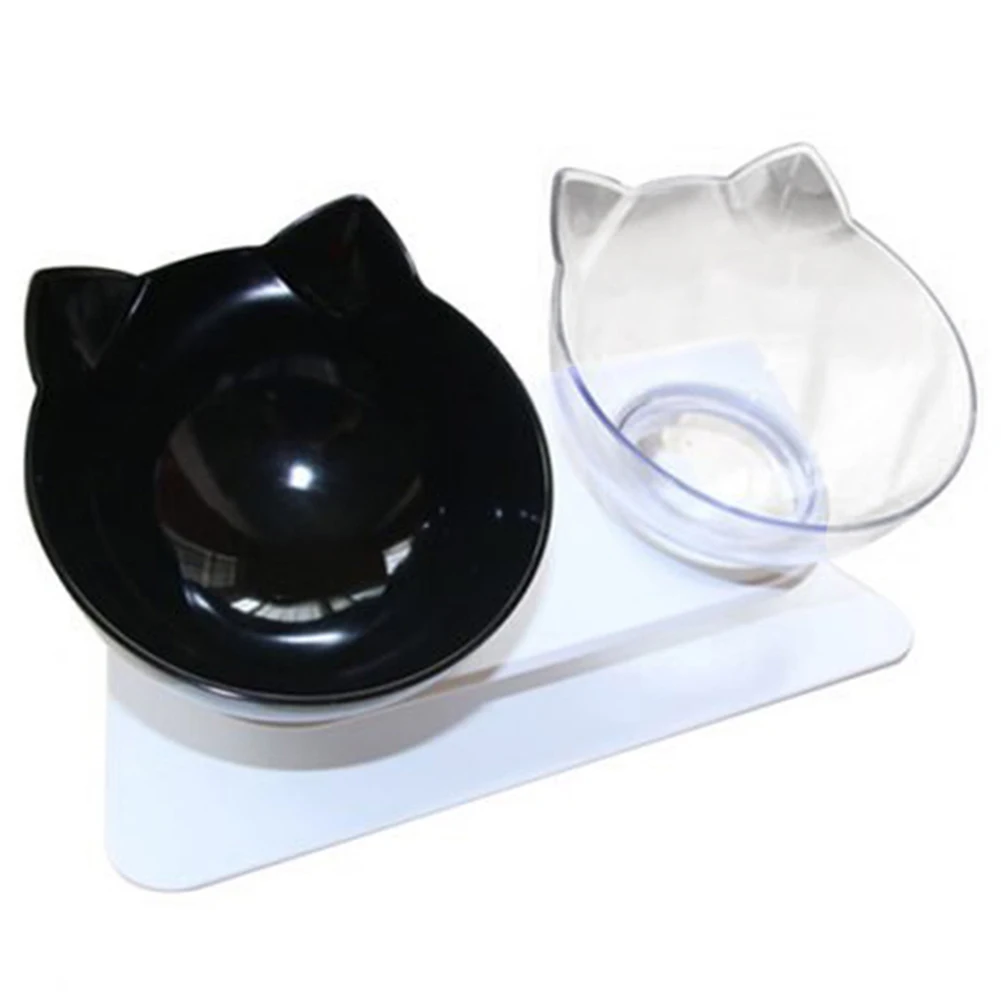 Cat Double Food Bowls with Stand Pet Feeding Bowls Eco-friendly Dog Food Water Feeder YU-Home - Цвет: B