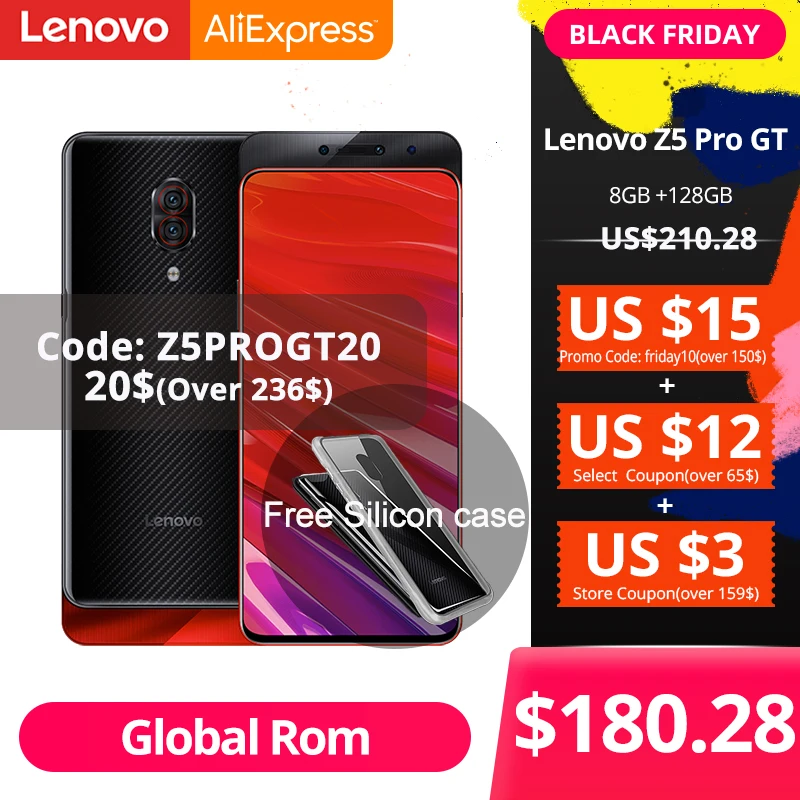  lenovo Z5 Pro GT Snapdragon 855 смартфон 8 Гб Оперативная память 128 Гб 256 Встроенная память 6,39 ' Экран отпечатков пальцев 24MP 