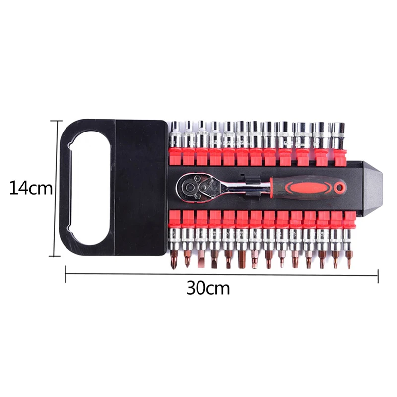 27 Pcs Sleeve Cr-V Ratchet Wrench 1/4 Wrench Tool Set Socket Sets Professional Repair Tools Combination Tool
