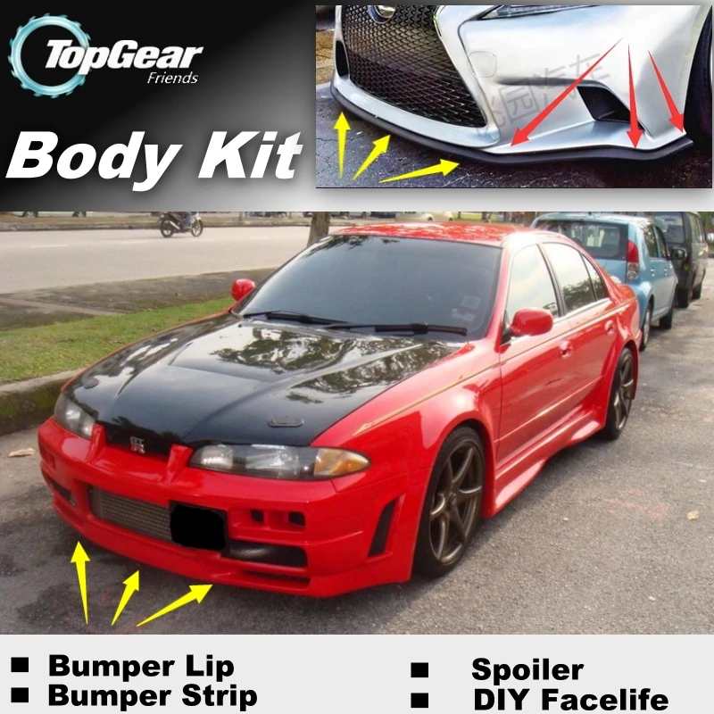 

Bumper Lip Deflector Lips For Proton Perdana / Replacement Front Spoiler Skirt For TopGear Fans Tuning / Body Kit / Strip