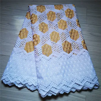 

2020 Latest Nigerian African 100% Cotton Lace Fabric 2020 High Quality Swiss Voile Lace Cotton Fabrics For Wedding Dress y83-22
