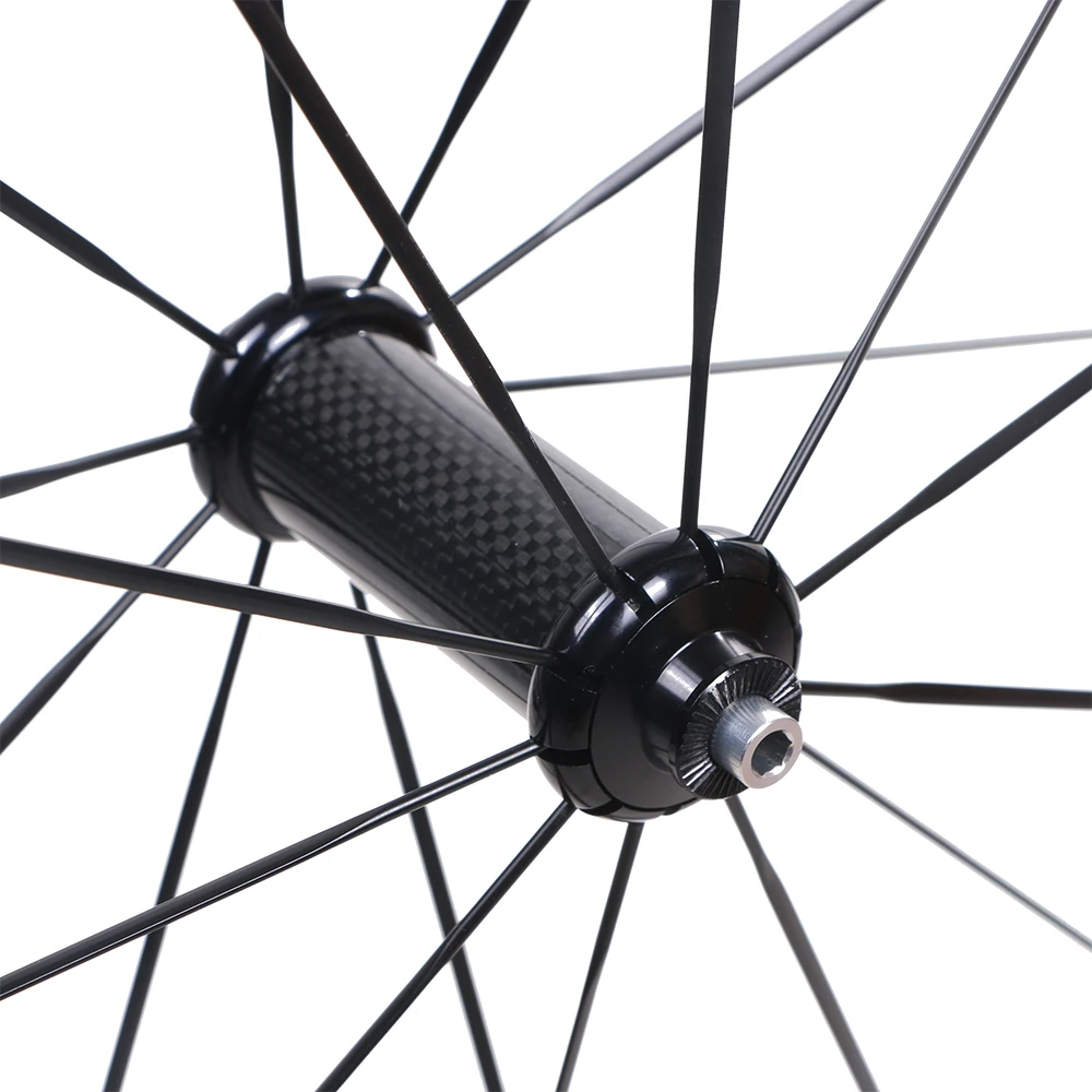 Полностью Углеродные колеса дорожный велосипед Колесная 50 мм Углеродные колеса 25 мм-Clincher Трубчатые бескамерные