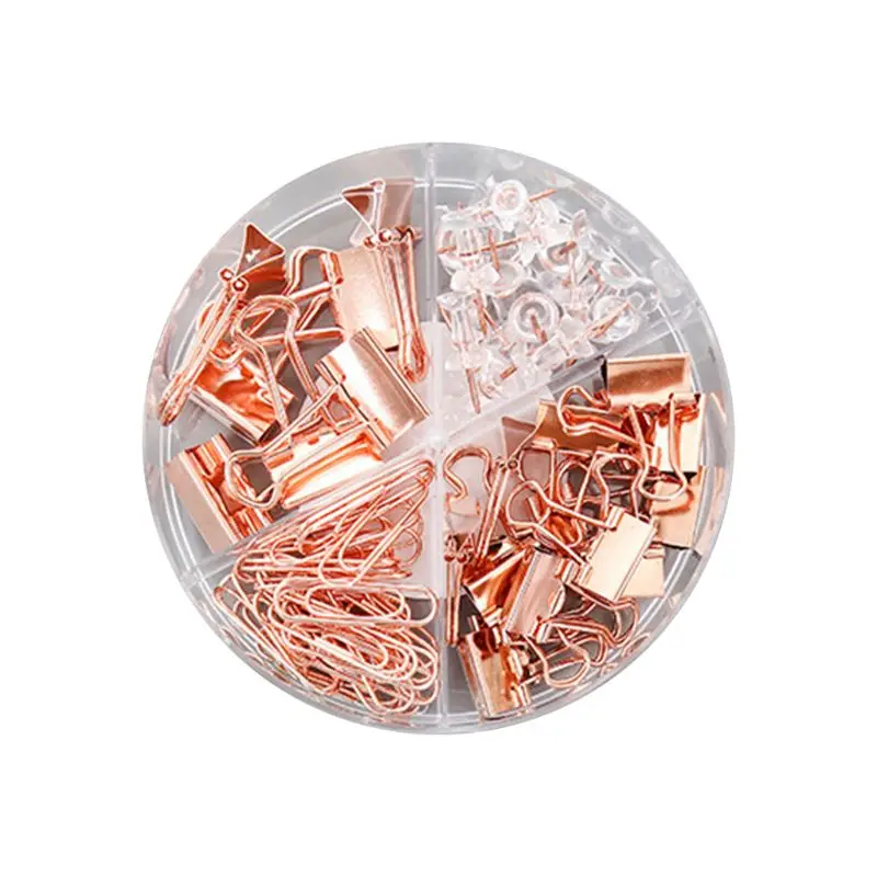 72 шт. металлический зажим для бумаги многоцелевой Thumbtacks офисный документ длинный хвост зажимы - Color: RGD