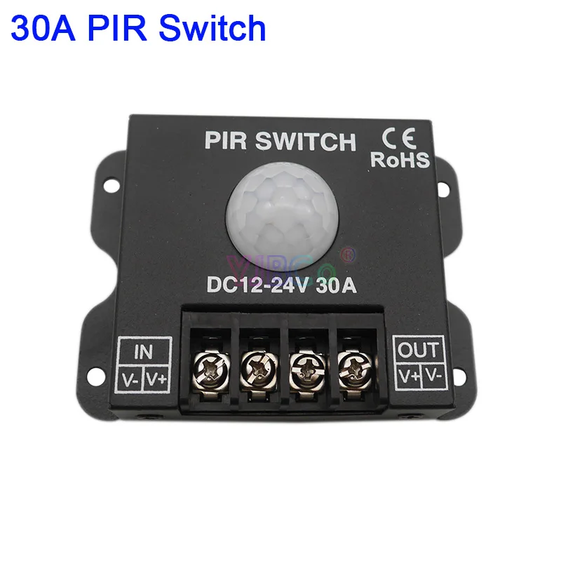 

DC 12V 24V 30A PIR Sensor Switch Human body Infrared Motion Sensor LED Strip Dimmer Switch panel light Controller Switch