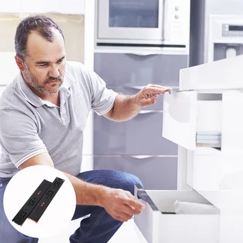 

1 Pair of 250mm 3 Section Drawer Slides Mute Sliding Drawer Rails Professional Drawer Track