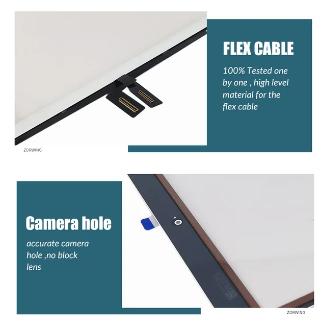 VETRO TOUCH SCREEN SCHERMO NERO COMPLETO PER IPAD 7A GEN./ 8A GEN. A2197 / A2200 / A2198 / A2270 / A2428 / A2429 / A2430 (NO TASTO HOME E NO BIADESIVO - Foto 9