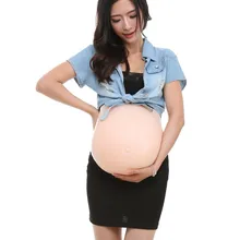 Премиум Поддельные живота месяц беременных ребенка Bump силиконовые протезы животик мужчины боди сексуальные мужчины s боди