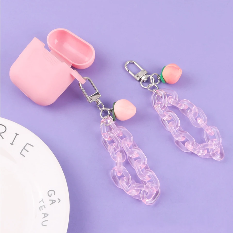 Симпатичный свежий персиковый брелок для женщин автомобильных ключей держатель