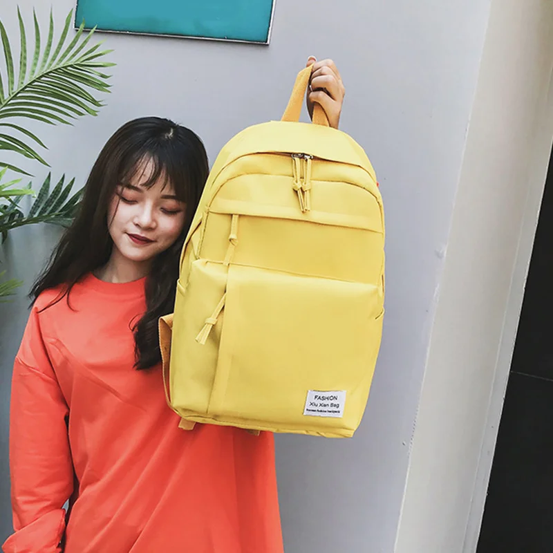 Простые классические холщовые школьные сумки для девочек-подростков, Студенческая сумка для книг, женские рюкзаки, дорожная сумка, рюкзак, рюкзак, Mochila