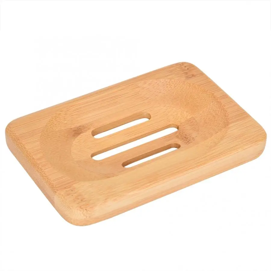 

soap dish Natural Bamboo Wood Bathroom Shower Soap Tray Dish Storage Holder Plate Portable Soap Dishes