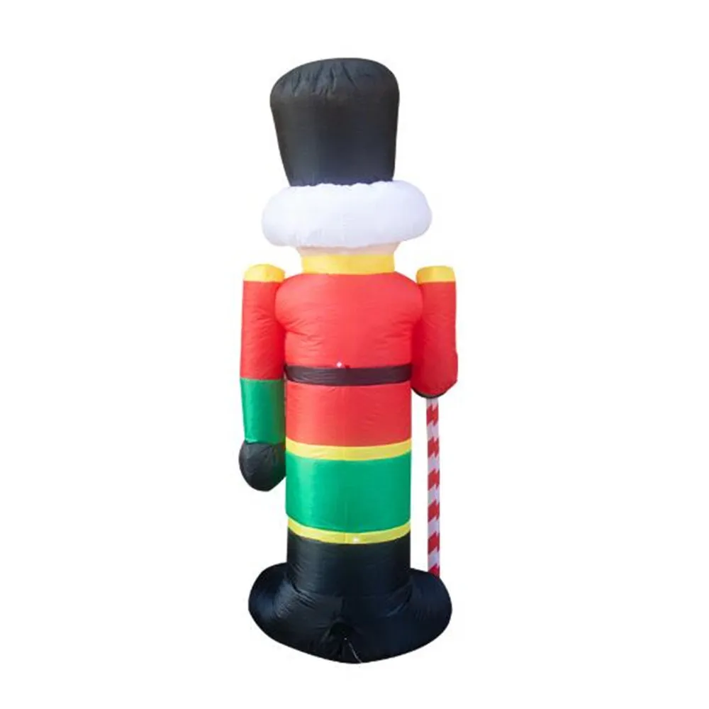 Baratos 240cm Cascanueces aire inflable Santa Claus al aire libre adornos navideños para el hogar Decoración de patio jardín Feliz Navidad noel 2019