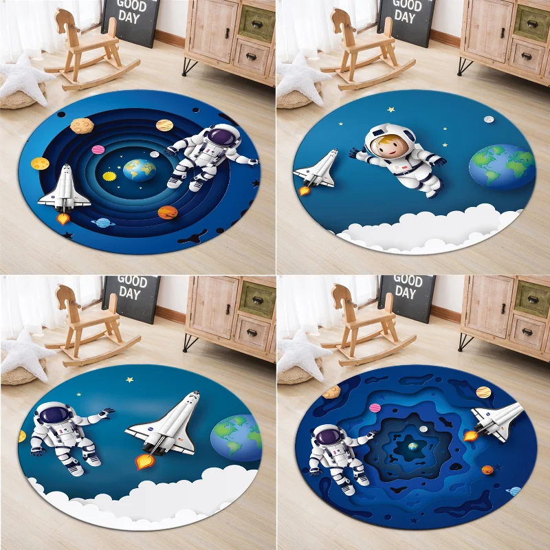 Cartoon space astronaut area rug for living room floor mat in the japanese home decor rugs bedroom round carpets |