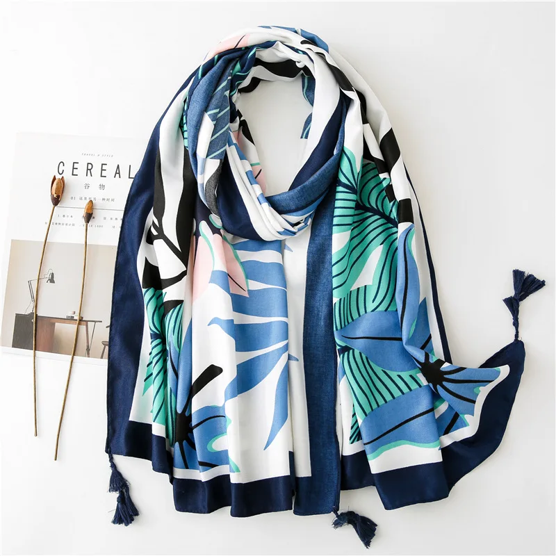 Ladies Spain Luxury Fashion Ombre Floral Viscose Shawl Scarf Autumn Print Long Soft Pashmina Stole Bufandas Muslim Hijab Snood fashion scarf bandana women winter wild long imitation cashmere female scarf hijab stoles pashmina scarves shawls foulard ladies