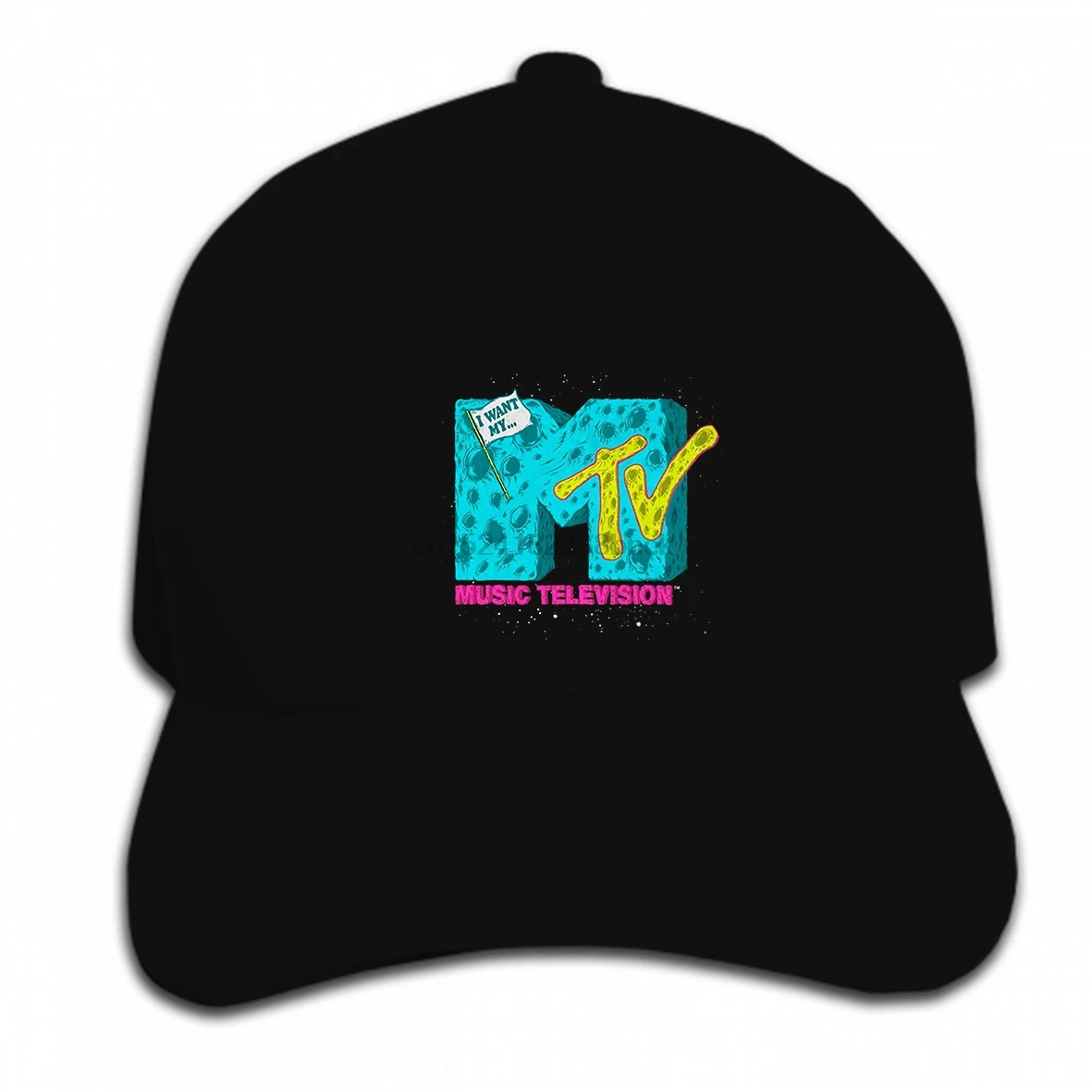 Print Custom Baseball Cap Hip Hop Funny Men white Black MTV Men's Music Website Logo Casual Printing Hat Peaked cap | Мужские шапки
