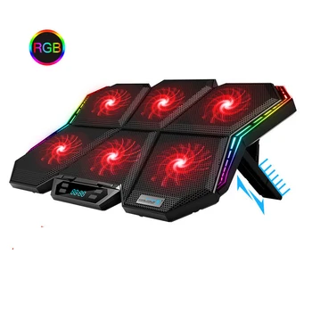 

2020 New RGB Gaming Laptop Cooler Adjustable Notebook stand 2900 RPM 6 Fans Powerful Air Flow Cooling Pad For 12-17 inch Laptop