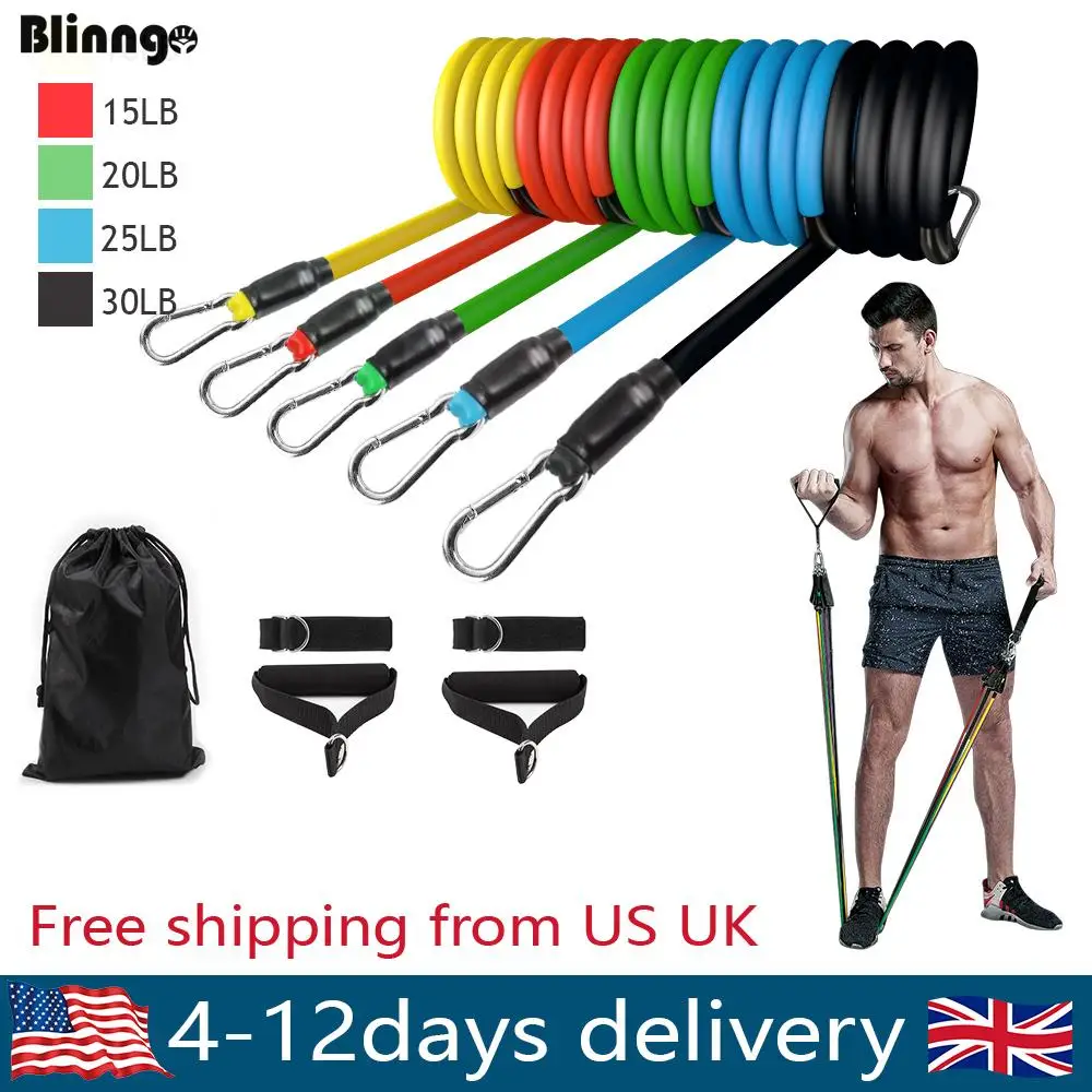 

11PCS/ 13PCS Fitness Resistance Bands Workout Exercise Yoga Set Fitness Tube Yoga Stretch Training Home Gyms Elastic Pull Rope