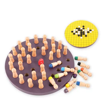 

Wooden Memory Match Stick Chess Game Early Educational Learning 3D Puzzle Toy Gomoku Improve Practical Ability For 4-6 Years Old