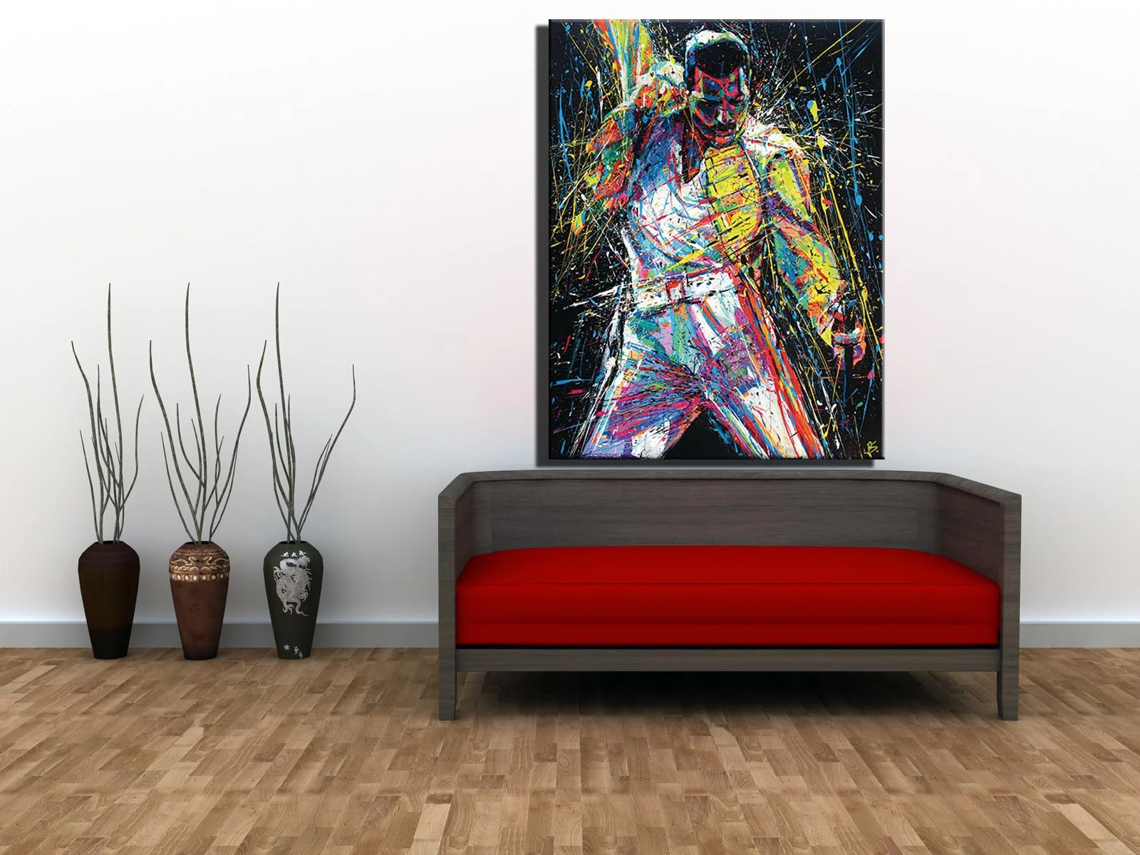 Hot Selling Wall Art Oil Painting Canvas Painting Print for Living Room Home Decor,British Queen Band Freddie Mercury/ Unframed