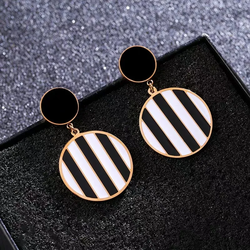 PickyanDco геометрические круглые серьги, Длинные круглые серьги-гвоздики для женщин, аксессуары для больших ушей, черные сережки со стразами XC005