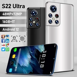 2022 Global Version 6.93 Inch S22 Ultra Full Screen Smartphone 16GB+1TB Android 6800mah 4G5G Dual SIM Unlocked Cellphones