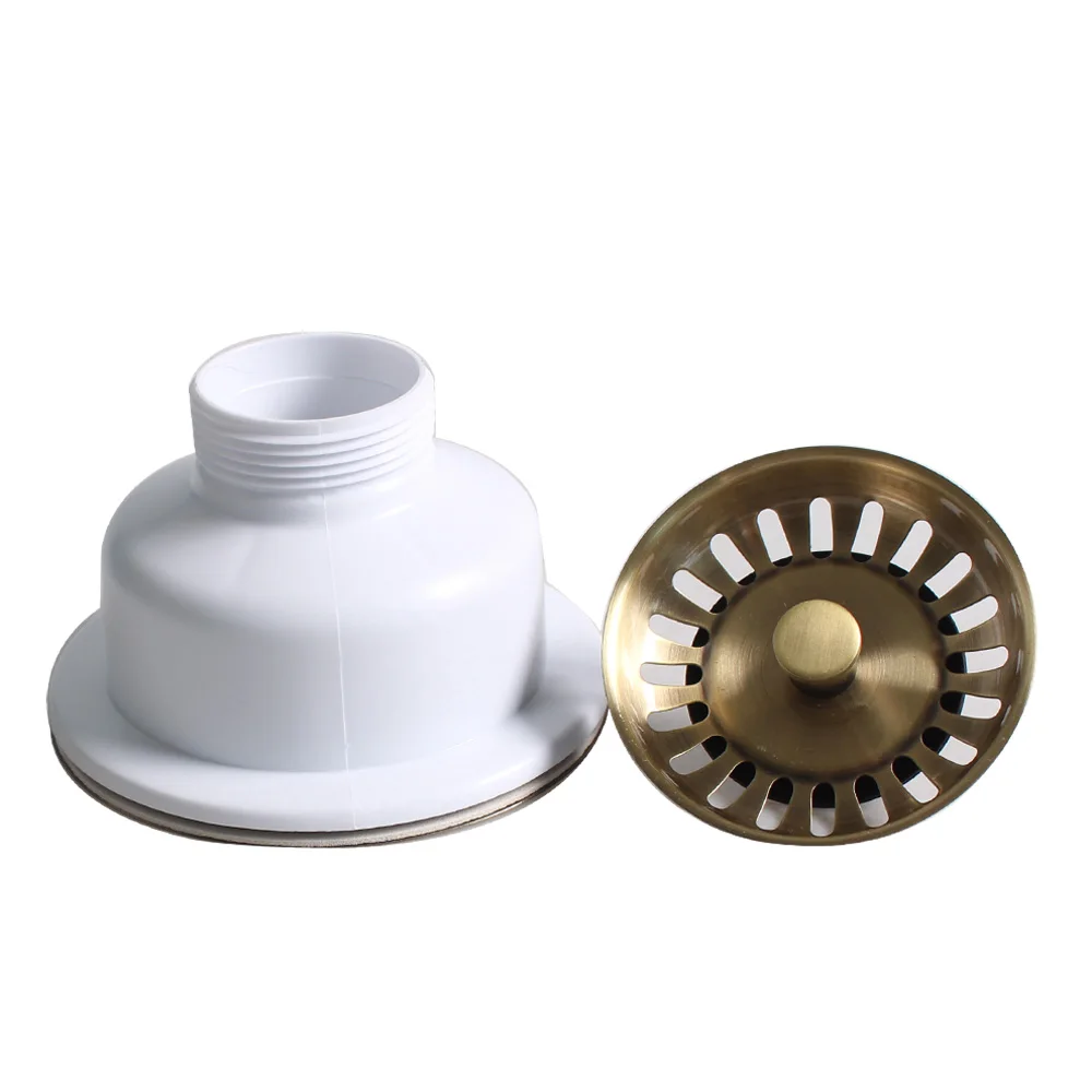 Talea Water Tank 114MM Downcomer Copper Plating Nostalgic Strainer PVD Accessories Drainer With Stopper XK223C035