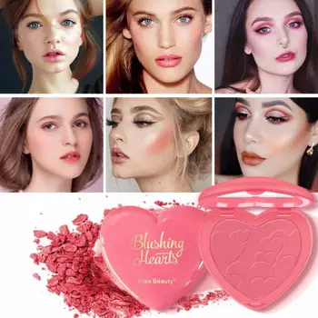 

1pc Professional Face Makeup Shimmer Blush Powder Baked Bronzer Shaped Blusher Contour Powder Heart Highlighter Blush A2E3