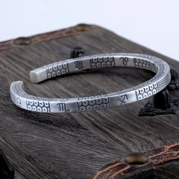 

MYTHIC AGE Real 925 Sterling Silver Vintage Ethnic Tribal Fish Dragon Scale Bangle Bracelet for Women Jewelry Gift Girl