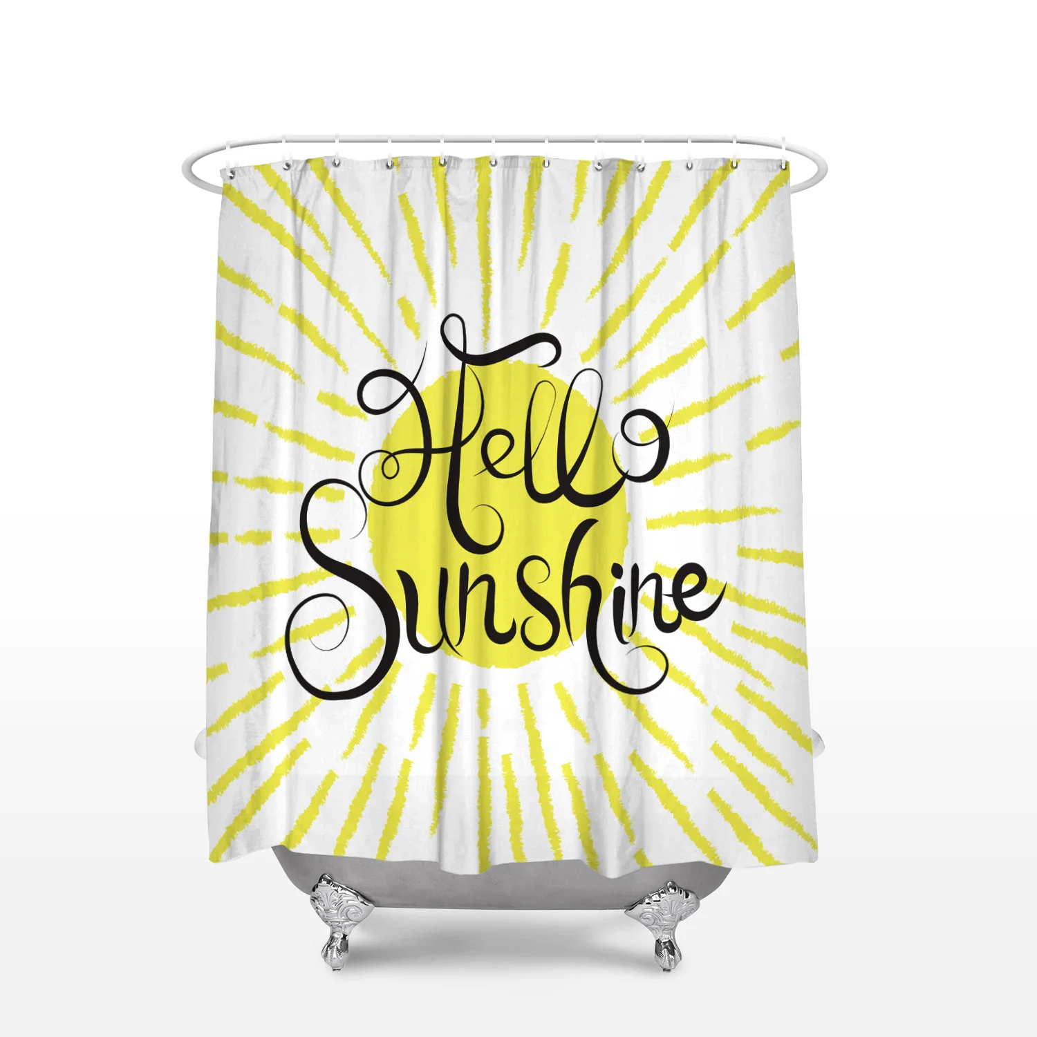 Прекрасный Мультфильм иллюстрация Hello Sunshine Ванная комната Душ Шторы Декор с крючками водонепроницаемый