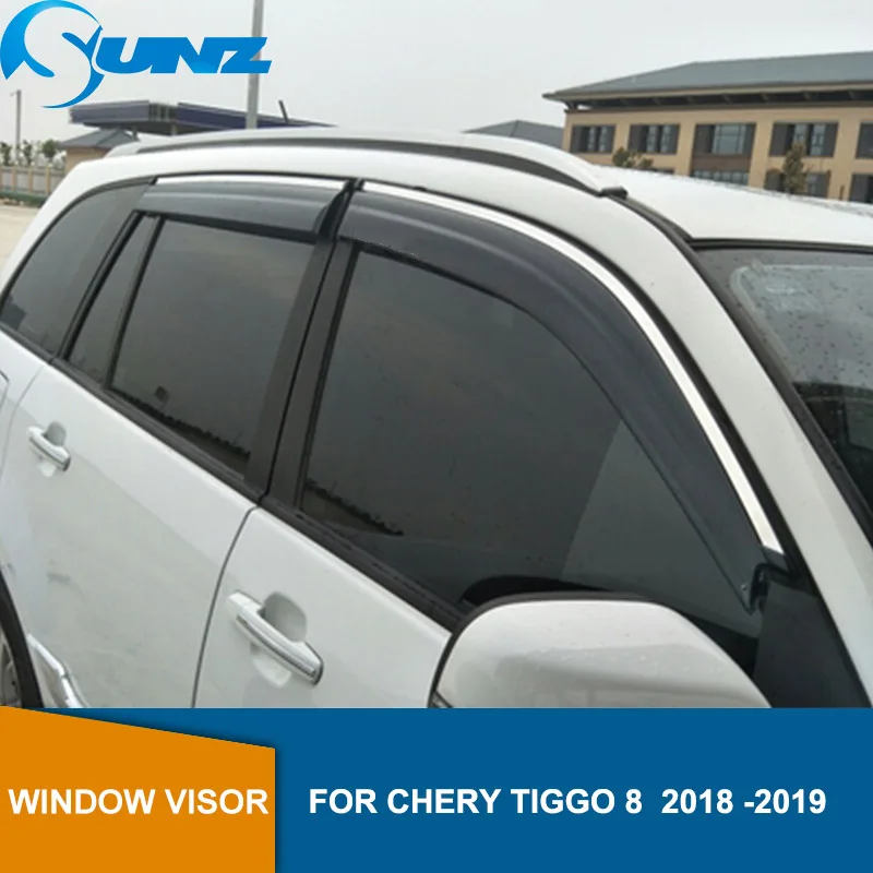 Дымовые автомобильные дефлекторы бокового окна для CHERY Tiggo 8 2018 2019 козырек от солнца тенты укрытия защитные аксессуары SUNZ