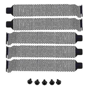 

5PCS Ventilation Deflector Computer Chassis Bezel PCI Bit Expansion Slot Block Sound Card Bezel(with 5 Screws)