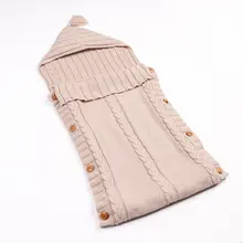 Детское одеяло-конверт для пеленания, одеяло-конверт, удобный вязаный зимний свитер для маленьких девочек и мальчиков, спальный мешок