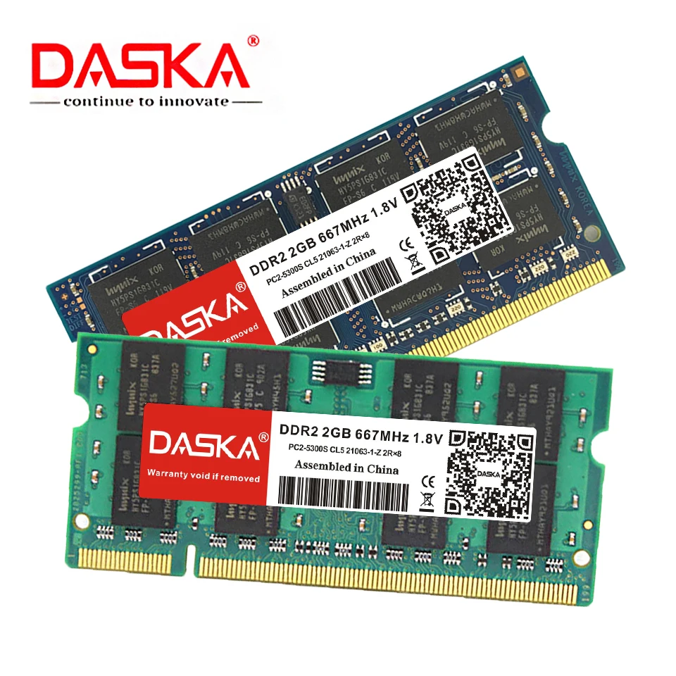  DASKA ddr2 2GB 4GB ram sodimm Laptop Memory PC2-5300/6400 800 667mhz 200pin 1.8V ddr 2 for Notebook